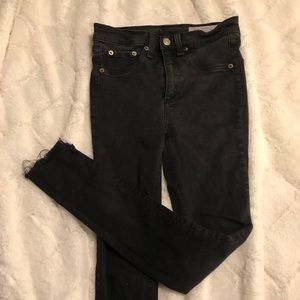 Rag and Bone High Rise Raw Hem Skinny